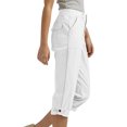 thumbnail image 5 of Fnooota Womens Capri Pants with Pockets, Summer Solid Color Casual Work Womens Capris White Size 2XL, 5 of 6