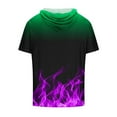 thumbnail image 4 of UVEASISHA Mens Light Weight Short Sleeve Hoodie for Men 3D Flame Print Workout Gym Sweatshirt Muscle Fit Fashion Athletic Hoodies Pullover Hooded T-Shirts 2025 Purple, 4 of 4
