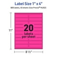 thumbnail image 6 of Avery Printable Rectangle Labels, Neon Magenta, 1" x 4", 800ct, 6 of 11