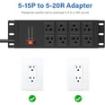 Black Heavy Duty Power Strip Surge Protector 20 AMP, 8 Outlets 12 Gauge