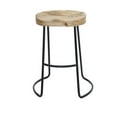 thumbnail image 5 of Home Square 3 Piece Wood Saddle Seat Small Barstool Set in Brown/Black, 5 of 7