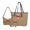 Reindeer Hat Brown, variant on Tutolipy Vintage Rose Vine 3 Piece Tote Bag Set, with Underarm Shoulder Bag Tote Purse Zipper Wallet, Compatible with Work Shopping