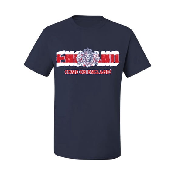 Wild Bobby England Flag Pride Three Lions Graphic Come On England | Unisex Novelty Graphic T-Shirt | Soccer Football Fan Gift for Men Women Unisex Men Tee