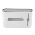 thumbnail image 3 of Dispensador de bolsas de supermercado con ventana visible, gran capacidad, tapa a prueba de polvo, organizador de bolsas de plástico para cocina y dormitorio, color blanco, 3 of 14