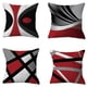 thumbnail image 1 of Juego de 4 fundas de almohada decorativas de 45 x 45 cm con diseño abstracto moderno en rojo y negro., 1 of 5