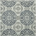 thumbnail image 5 of SAFAVIEH Wyndham Louise Medallion Wool Area Rug, Silver/Blue, 2'6" x 4', 5 of 9