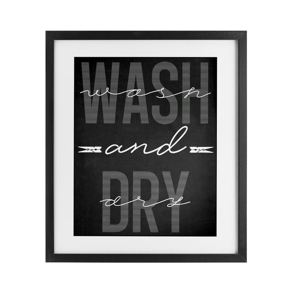 Wash And Dry Black Minimal Black Framed Print Under Glass, design by Marcus Prime