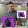 thumbnail image 4 of Funda para Samsung Galaxy Tab S10 Lite/S10 FE/S9 FE de 10,9 pulgadas/Tab S9 de 11 pulgadas, cubierta de silicona resistente con asa, soporte de 360 ​​grados, correa y soporte para S Pen., 4 of 9
