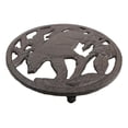 thumbnail image 5 of Cast Iron Western Rustic Black Bear By Tree Branches Decorative Table Trivet, 5 of 8
