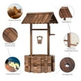 thumbnail image 6 of Sunmthink 25.5" Big Wishing Well Planter with Hanging Bucket for Flower and Plants, Brown, Wooden, 6 of 7
