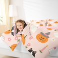 thumbnail image 3 of Homewish Cute Pumpkin Ghost Queen Comforter Set for Kids, Pink Floral Witch Hat Cat Comforter Sets Queen, Pink Reversible, 3 Pieces, 1 Comforter and 2 Pillowcases, 3 of 6