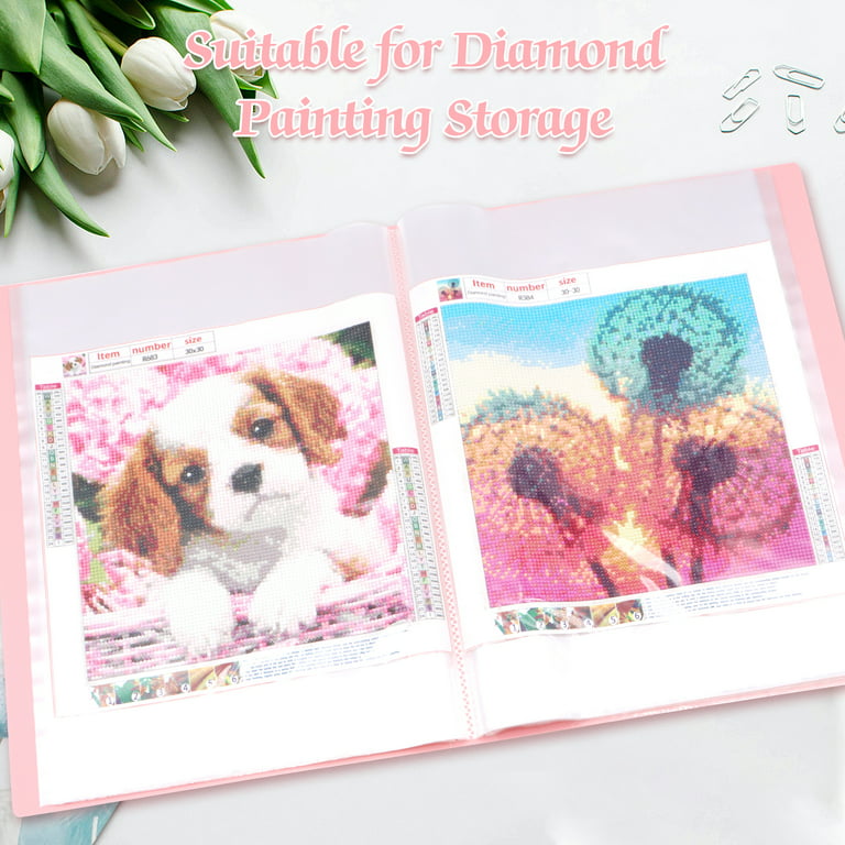 NIHO-JIUMA Diamond Painting Storage Book, 60 Pages Diamond Art Portfolio  Presentation Book for 12x16 Diamond Paintings, Diamond Painting Portfolio