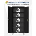 thumbnail image 5 of 72" H Locking Metal Garage Storage Cabinet with Wheels & Pegboard, 4 Adjustable Shelves for Workshop, Home Office or Garage, Black, 5 of 8