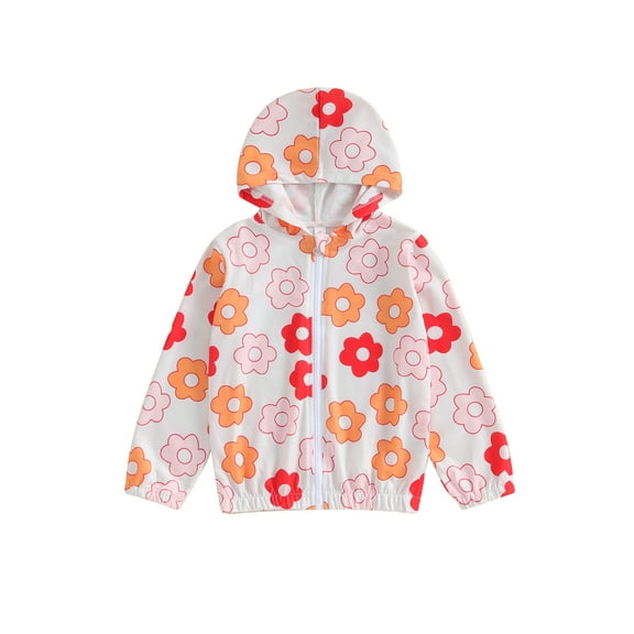 Bagilaanoe Little Girl Hooded Jacket Toddler Flower Long Sleeve Hoodie Sweatshirt 3T 4T 5T 6T 7T 8T Kids Fall Casual Outwear
