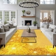 thumbnail image 3 of Large Area Rugs for Living Room Bedroom, Yellow Golden Floral 6'x9' Rug Washable Carpet Runner Indoor Outdoor, Spring Summer Shiny Flowers Non Slip Floor Mats Rug for Kitchen, Playroom, 3 of 8