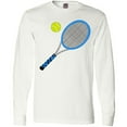 thumbnail image 3 of Inktastic Blue Tennis Racket and Ball Long Sleeve T-Shirt, 3 of 5