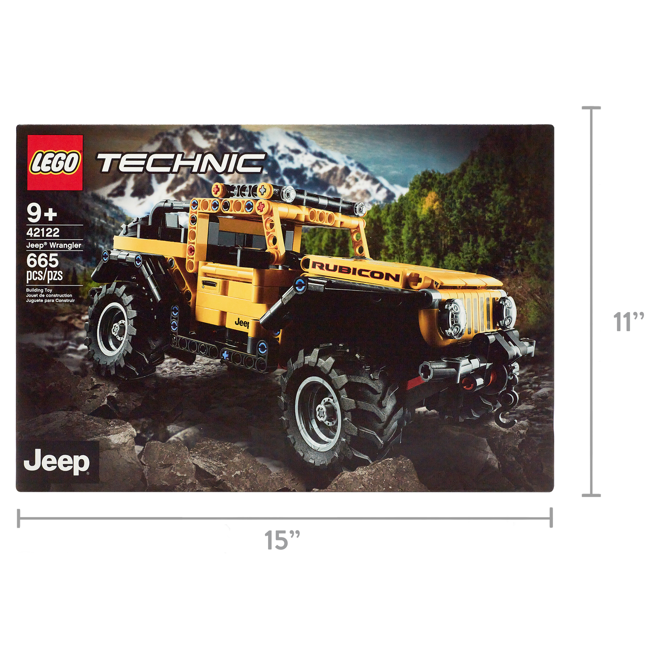 LEGO Technic Jeep Wrangler 4x4 Toy Car Model Building Kit, All Terrain  Yellow SUV - Walmart.com