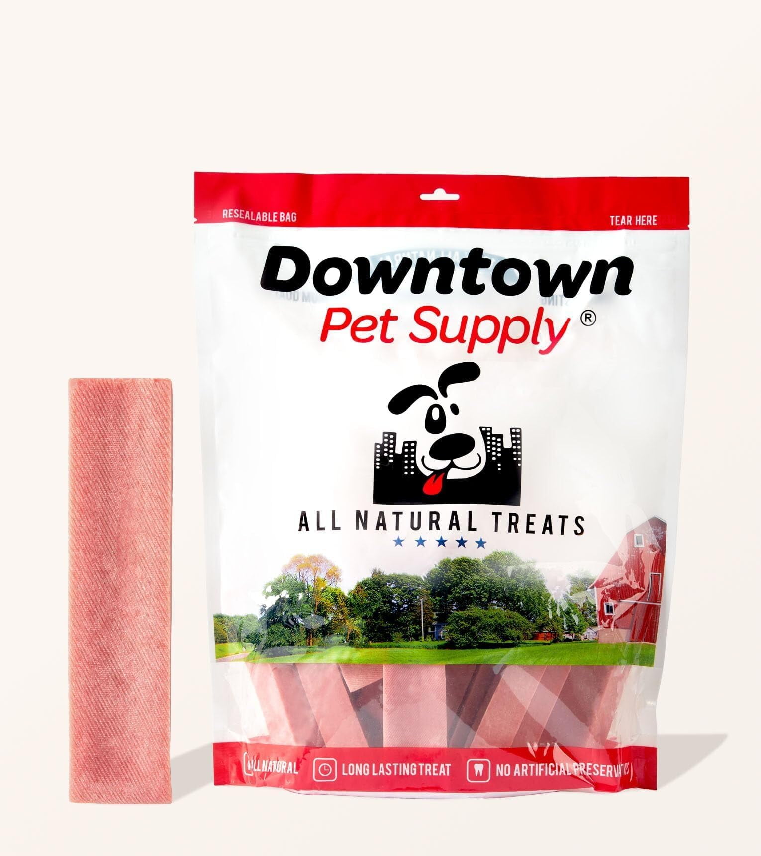 Downtown Pet Supply Himalayan Yak Chews, Dog Chew Sticks, Strawberry, 1 Lb