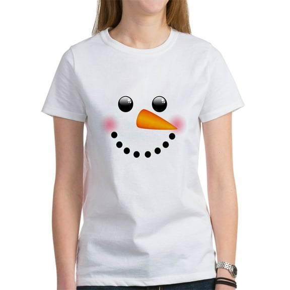 CafePress - Snowman Face T Shirt - Women's Classic T-Shirt