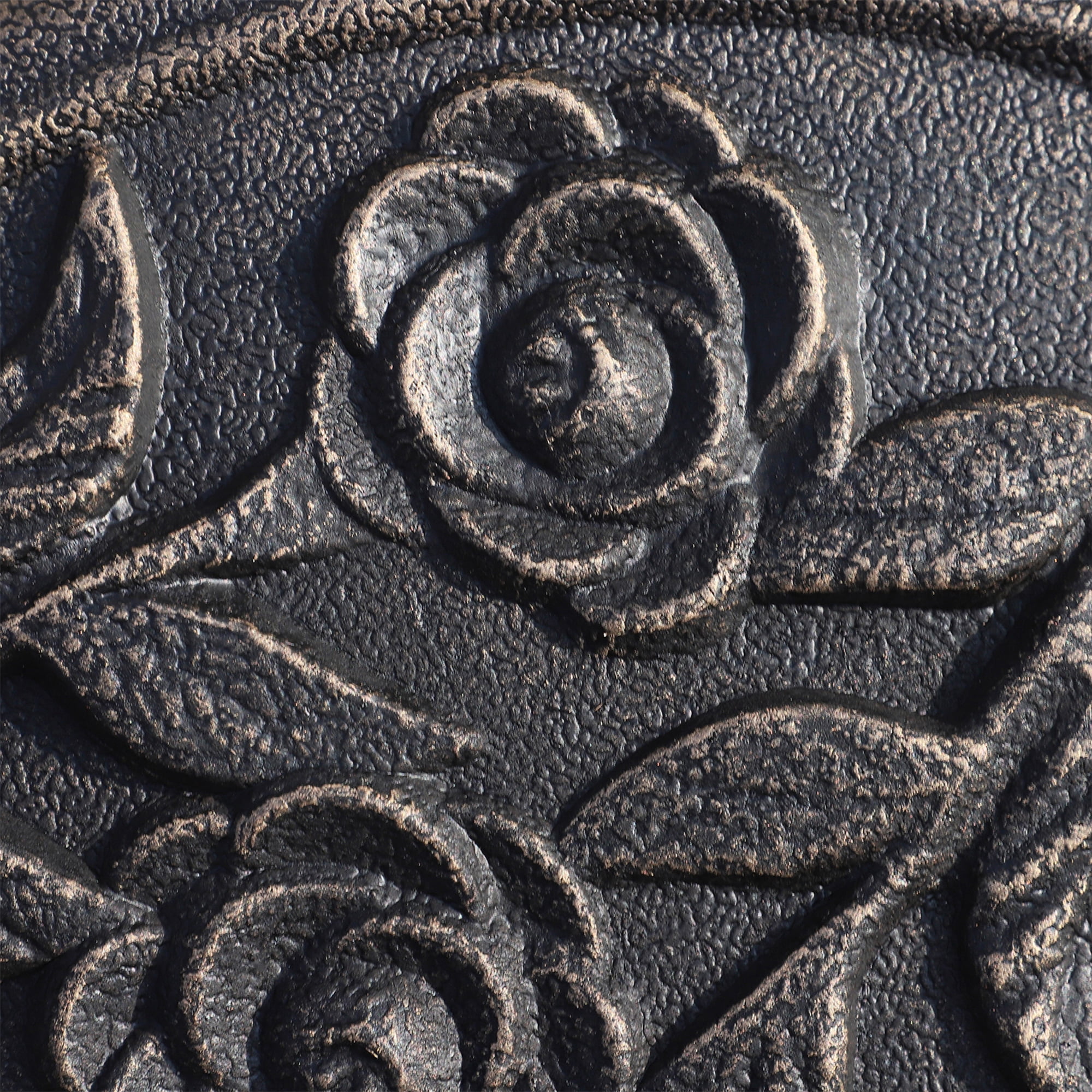 Outsunny 18" Round Decorative Resin Rose Umbrella Pole Holder w/ Bronze Finish