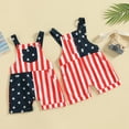 thumbnail image 5 of BemeyourBBs Toddler Baby Boy Girl 4th of July Outfit Patriot Independence Day Rompor Overalls American Flag Jumpsuit Star Stripe Print Suspender Pants Bib Overalls Summer Fourth of July Clothes, 5 of 7
