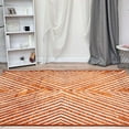 thumbnail image 2 of Alfa Rich 5x8 Geometric Pattern Burnt Orange Cream Washable Woven Cotton Area Rugs, 2 of 4