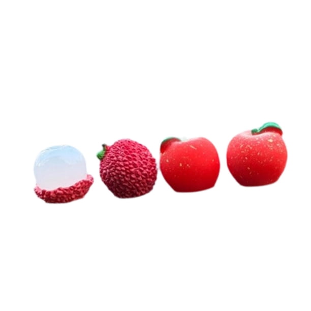 Decoración de salpicadero de coche con diseño de mini frutas, estética, kawaii, adorable y resistente para el interior del coche. 4 piezas