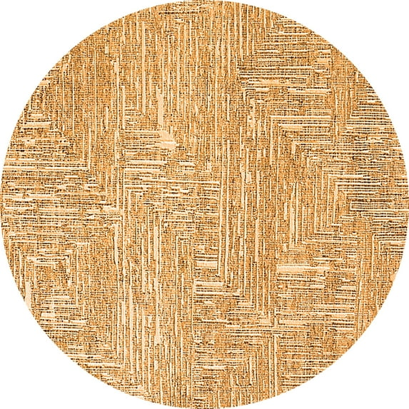 Ahgly Company Indoor Round Solid Orange Modern Area Rugs, 5' Round