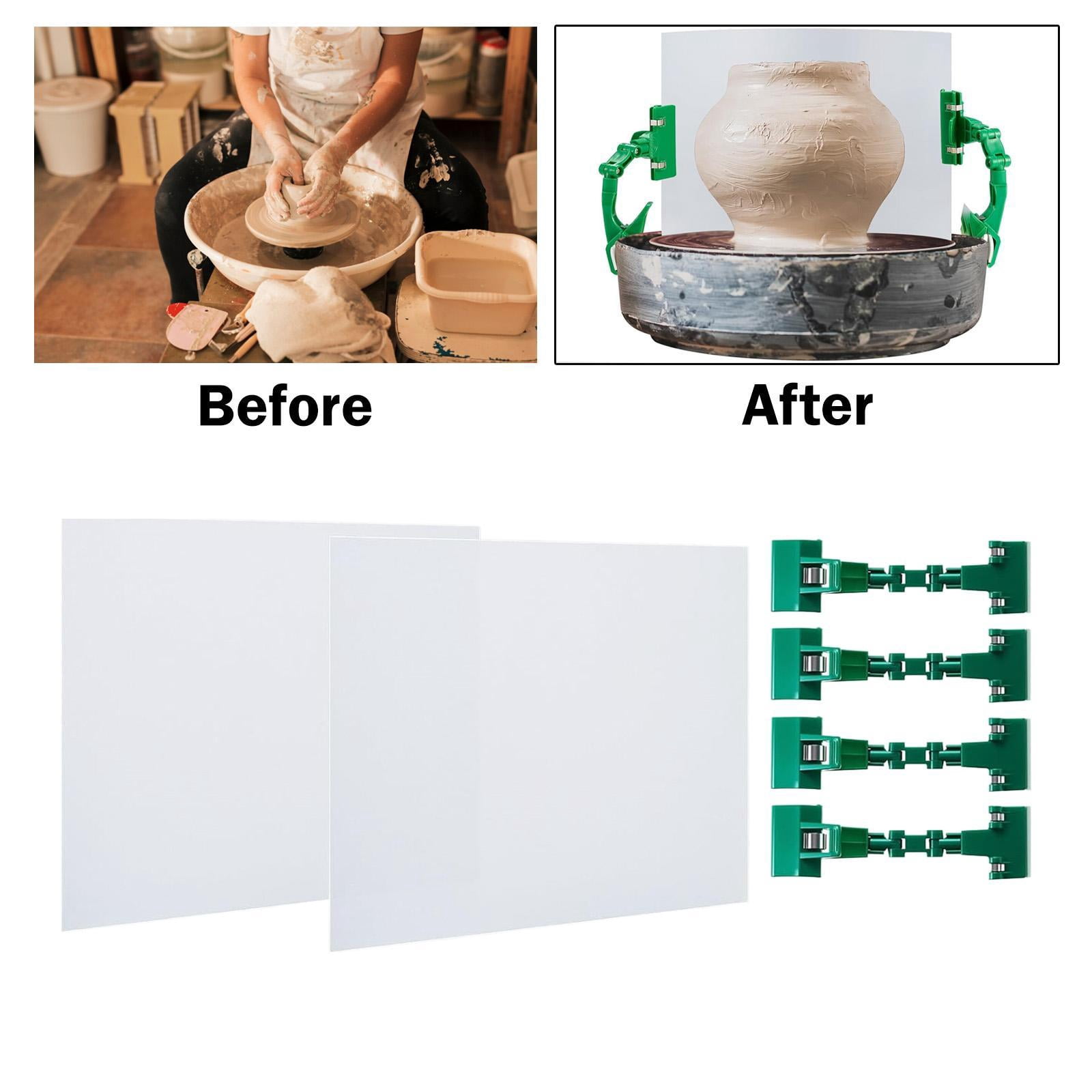 Abbraccia 2 Pieces Clay Screen for Pottery Tool Protection Keep Tidy Stable Crafts for Pottery Wheel Forming Machine Protection