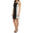 thumbnail image 2 of DKNYC Honey Comb Mesh Pieced Colorblock Dress, Black/White (14), 2 of 4