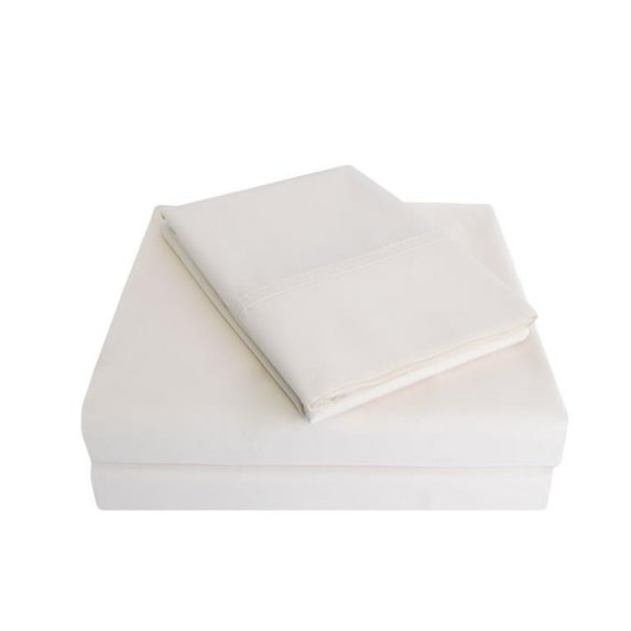 100% Cotton Percale Matte Finish Sheet Set Ivory / King