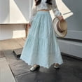 thumbnail image 2 of Boho Long Skirts for Women Hollow Out Embroidery High Waist Skirt Flowy Tiered Maxi Skirt Lightweight Vintage Fashion Skirts Business Casual Outfits Spring Summer 2026 Beach Vacation, 2 of 5