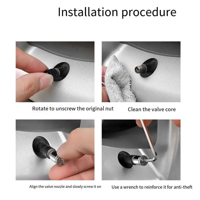 maskred Beautiful Car Tire Valve Caps For Anti-Theft Security Car Tire Wheel Valve Stem Caps Easy To Install Silver