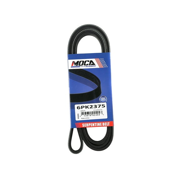 MOCA AUTOPARTS 6PK2375 Serpentine Belt for 93-92 Chevrolet Caprice V6 4.3L & 12-08 Chevrolet Malibu V6 3.6L & 92-90 Ford F-350 V8 5.8L & 18-15 Jaguar F-Type V6 3.0L and More