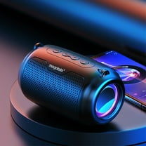 LACKUST Bluetooth 5.0 Colorful Streamer Mini Audio Outdoor Portable Bluetooth Audio Subwoofer Surround Sound Hifi Speaker,Black