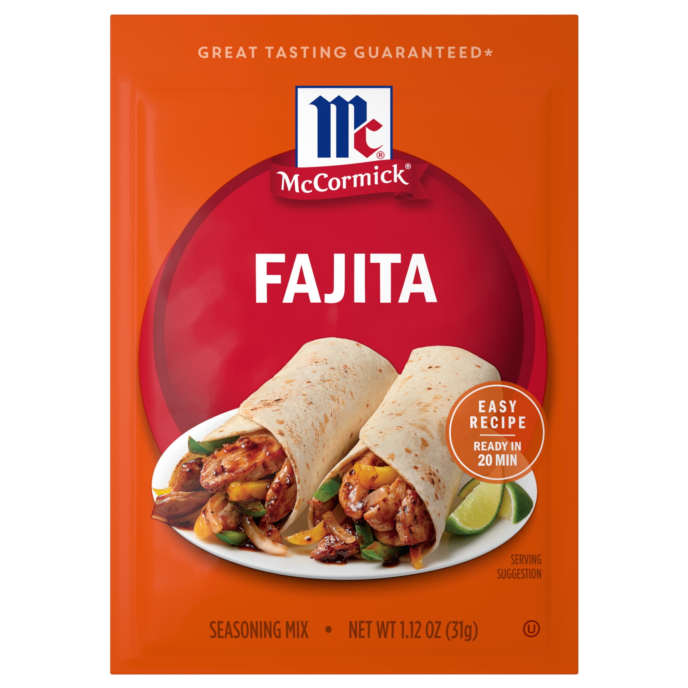 (8 pack) McCormick Fajita Seasoning Mix, 1.12 oz Packet