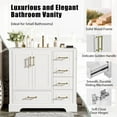 thumbnail image 4 of 36-inch Traditional Bathroom Vanity with Ceramic Sink, Two Soft Close Doors and Four Drawers, Ample Storage Cabinet for Bathroom Remodel, White, 4 of 17