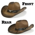thumbnail image 3 of Sombrero vaquero FLUFFY SENSE. Straw Cattleman Crease para mujer/hombre, 3 of 6
