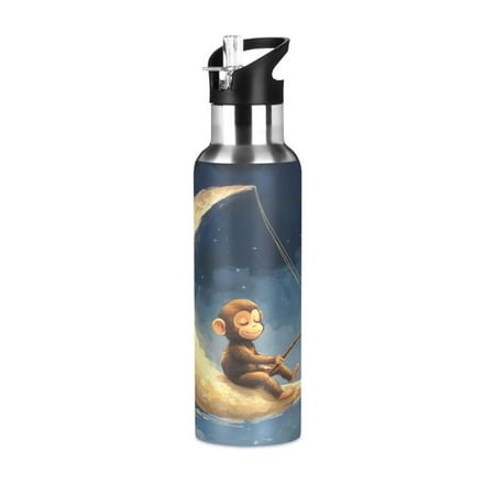 

Sports Bottle，Cute Monkey10.8 ×2.8 The Inside of The Kettle Is Made of Food Grade 304 Stainless Steel