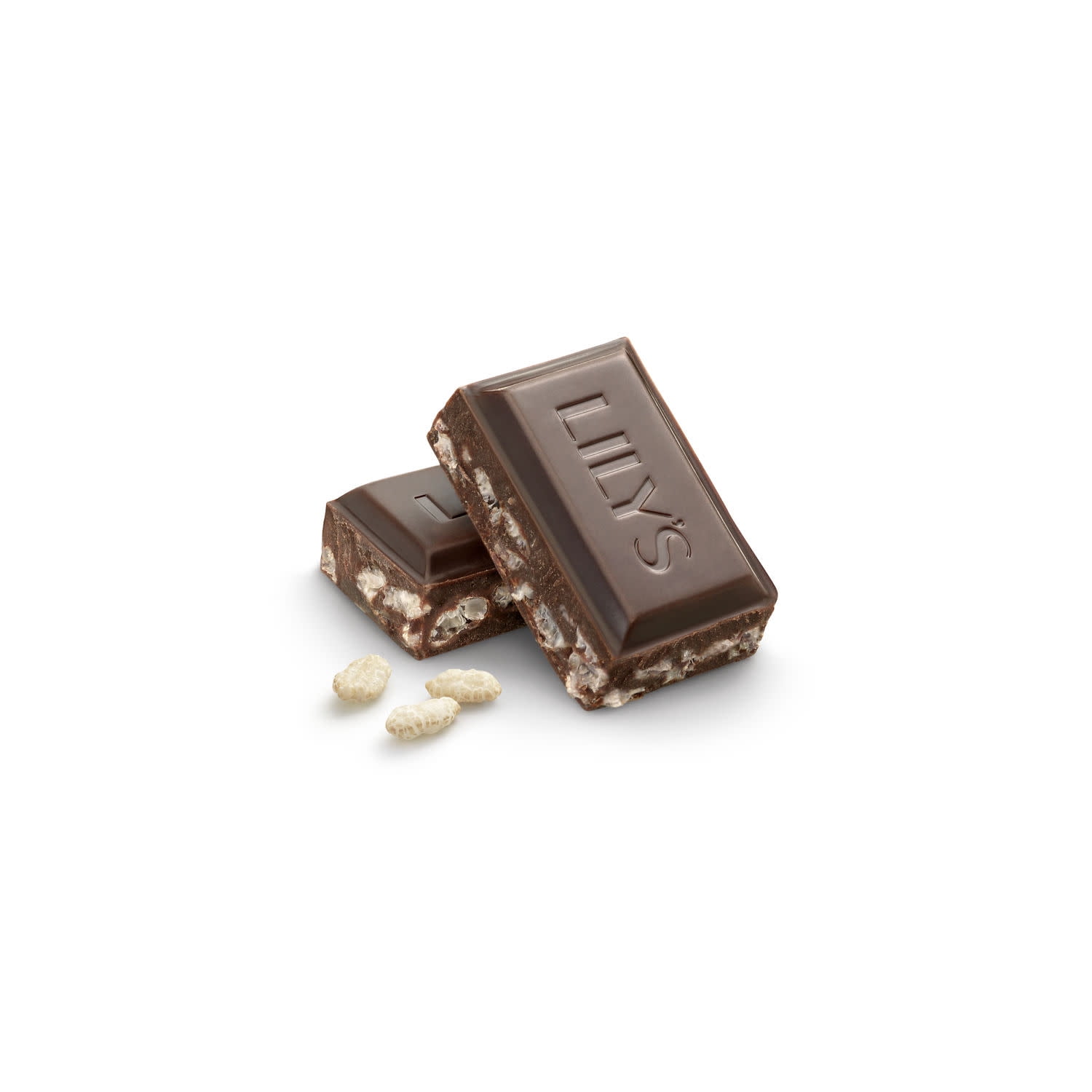 Lily's Crispy Rice Dark Chocolate Style No Sugar Added, Gluten Free Sweets, 17g Fiber, Bar 3 oz
