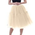 thumbnail image 2 of Bovxnpu Plus Size Skirts For Women, Women's High Waist A-Line Skirt Flared Midi Skirt, Womens Pleated Gauze Knee Length Skirt Adult Dancing Skirt Free Size, 2 of 4