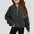 thumbnail image 2 of Y2K Tops Teens Long Sleeve Girls Half Zip up Sweatshirt Trendy Winter Cropped Long Sleeve Shirt Pullover Youth Preppy Tween Girl Cute Clothes, 2 of 7