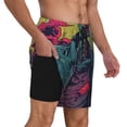 thumbnail image 2 of Fotbe Neon Zombie Skull Men’s Swim Trunks Quick Dry Swim Shorts Board Shorts with Mesh Lining-Large, 2 of 9