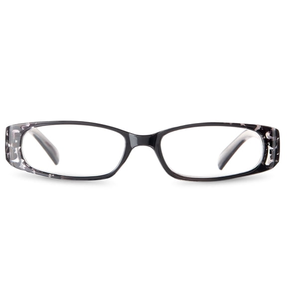 Equate Women's Poppy 3.00 Rectangle Reading Glasses - Snow Leopard with Flower Case