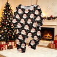 thumbnail image 2 of Wuceii Christmas Pajamas Family Matching Set - 2 piece Cute Black Santa Claus Print Long Sleeve Onesies Pajamas, Holiday Movie Night Loungewear Jumpsuit for Christmas Eve for 12 Months Pjs, 2 of 5