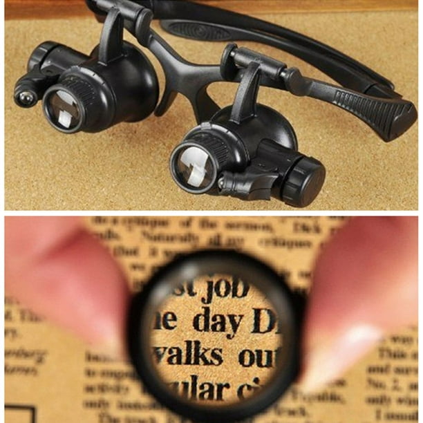 Watch Repair Magnifier Left/Right Double Eye Patches Magnifier With LED