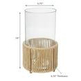 thumbnail image 2 of Glass Candle Holder Hurrican With Metal & Raffia Base 10", 2 of 3