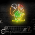 thumbnail image 4 of C-CRAFT Skiing Squirrel Neon Sign 18 Inches for Christmas Wall Decor, Festive Winter LED Light Accent, Cute Holiday Gift for Wildlife Lovers, 4 of 4