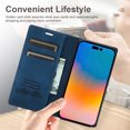 thumbnail image 5 of SaniMore for iPhone 15 Pro 6.1" 2023 Case [Magnetic Flip Full Protective Cover] Card Slots + Cash Pokcet + Kickstand + Retro Wear-resisitant PU Leather + Shockproof TPU Inner Business Shell, Blue, 5 of 10