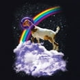 thumbnail image 3 of Tee Hunt Rainbow Goat on a Cloud T-Shirt Galaxy Space Funny Universe Gag Mens Shirt, Blue, X-Large, 3 of 5